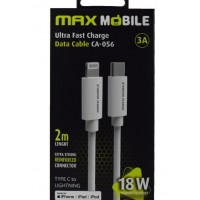 Kabel MAXMOBILE CA-056, iPhone Lightning na Type C, bijeli, 2m