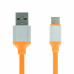 USB KABEL +CLASS TIP C SILIKONSKI, USB NA TIP C DUŽINE 1.2 m NARANČASTI