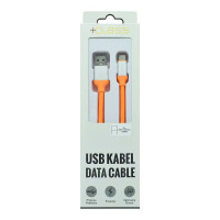 USB KABEL +CLASS TIP C SILIKONSKI, USB NA TIP C DUŽINE 1.2 m NARANČASTI