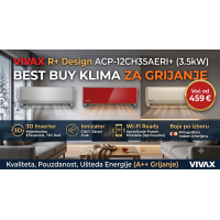 Klima uređaj Vivax R+ Design ACP-12CH35AERI+, 3.5kW, 3D Inverter, Ionizator, Wi-Fi ready u različitim bojama,  BEST BUY KLIMA ZA GRIJANJE