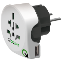 Adapter q2power za EU utičnicu (SAD, UK, Japan, Australija) s USB-om