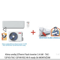 AKCIJA DO ISTEKA ZALIHA Klima uređaj QTherm Flash Inverter 3.4 kW - TAC-12FVO/TAC-12FVW R32 Wi-fi ready SA MONTAŽOM