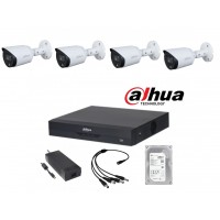 DAHUA videonadzor komplet s 4 Dahua Bullet Full Color QHD 5MP kamere, IP67