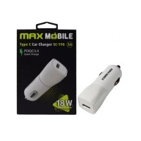 Auto adapter MAXMOBILE SC-198 PD 18W QC 3.0 TYPE C, bijeli