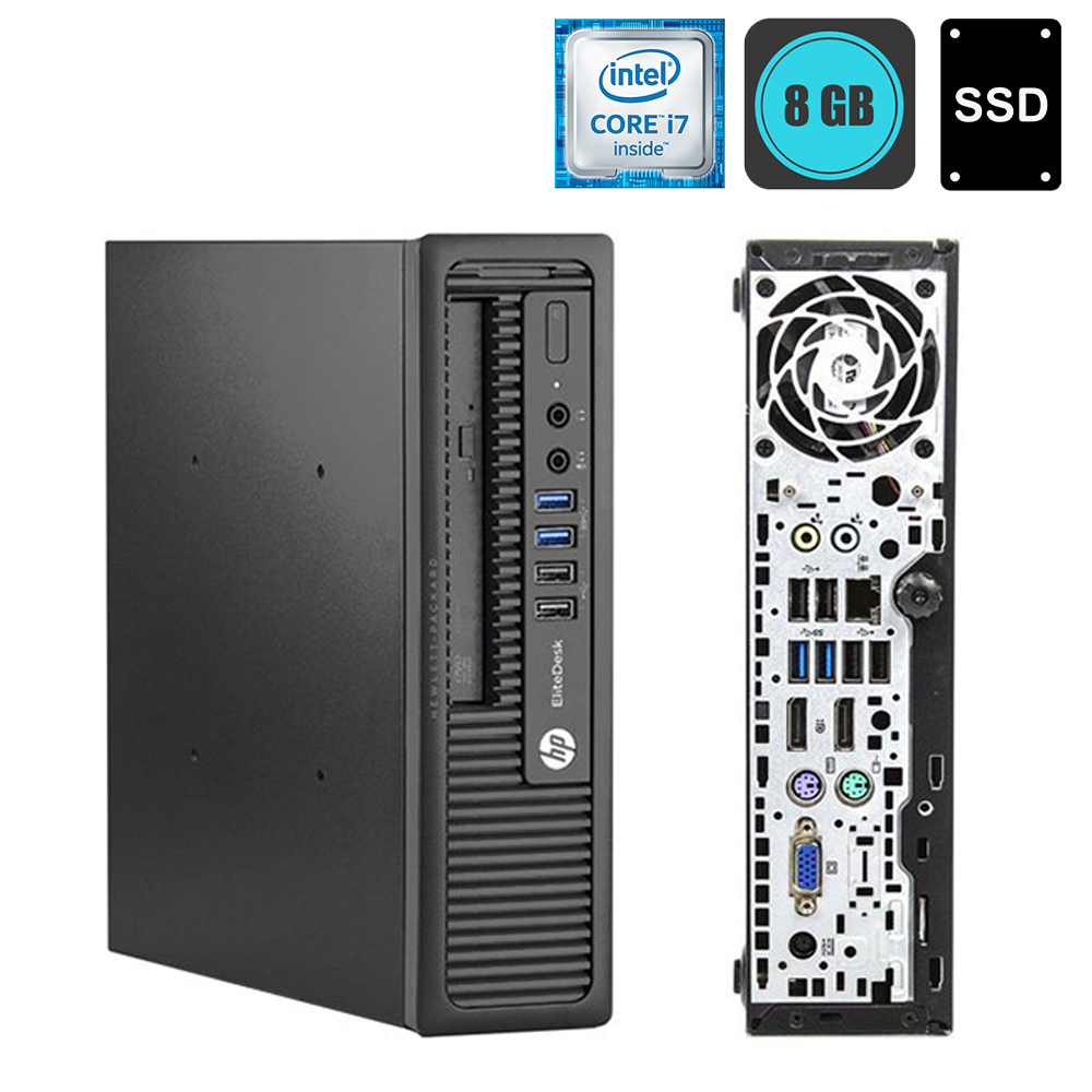 HP EliteDesk 800 G1 UltraSlim - 4.gen Core i7 8GB + SSD HP EliteDesk 800 G1 UltraSlim - 4.gen Core i7 8GB + SSD