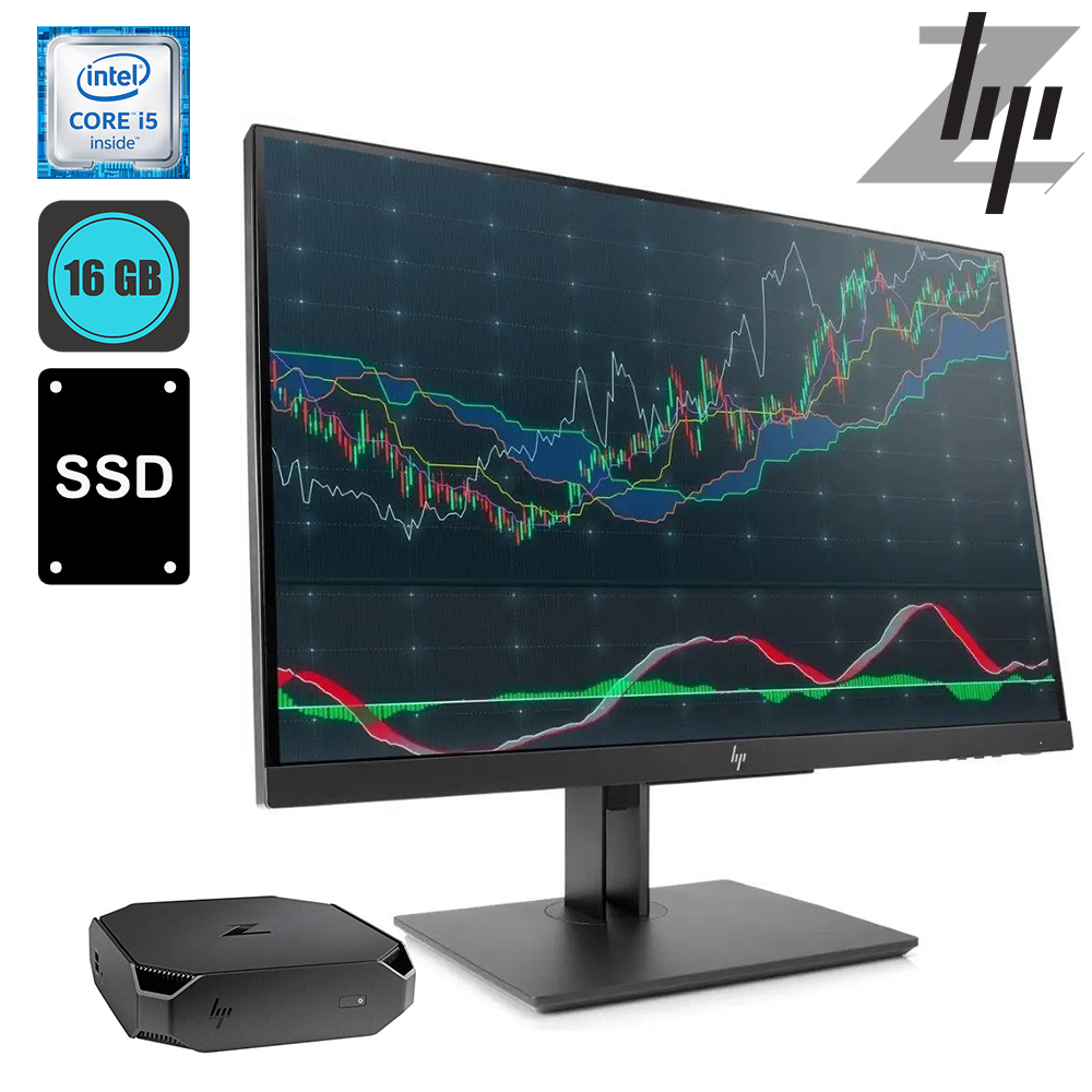 HP Z2 mini G4 Workstation Hexcore i5-8600 + HP Z24n G2 HP Z2 mini G4 Workstation Hexcore i5-8600 + HP Z24n G2